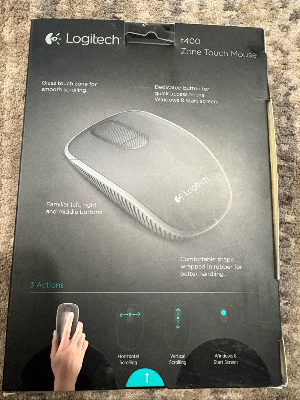 Logitech T400 Zone Touch Wireless Mouse - Black